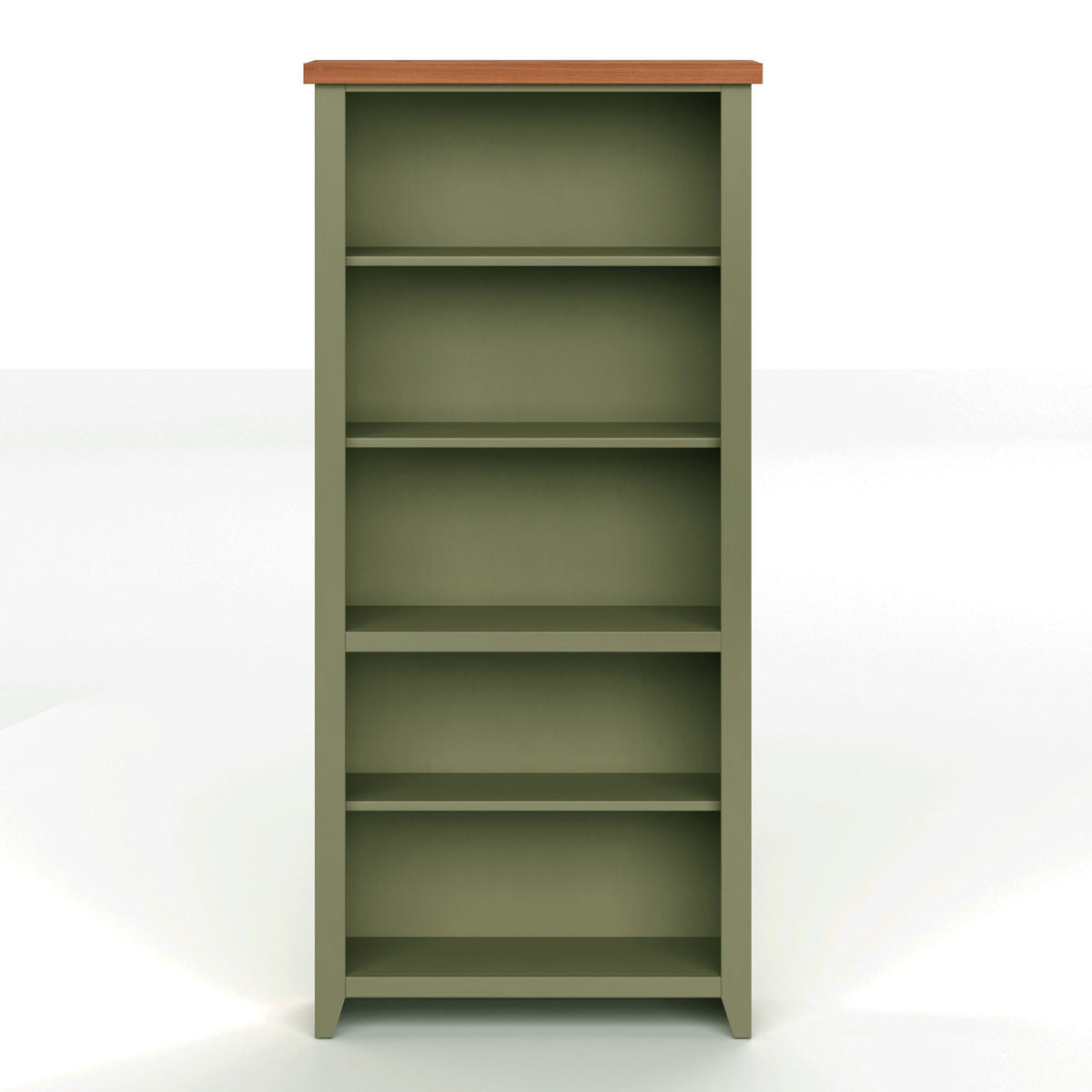 Vineyard - 72" High 5 Shelf Bookcase - Sage Green And Fruitwood