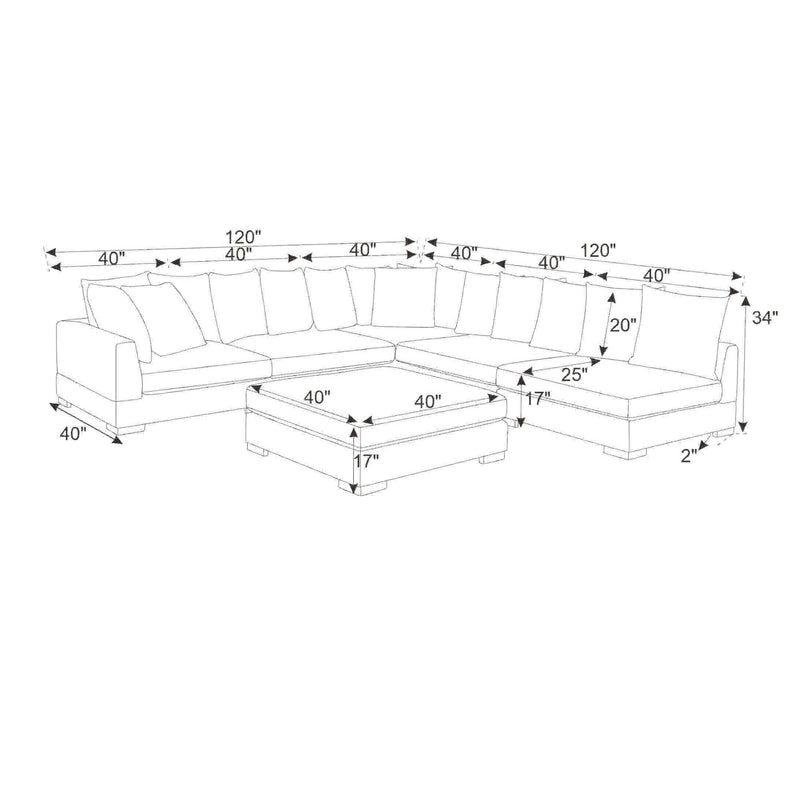 Large Seating Modular Sleeper Sectional - Dark Gray