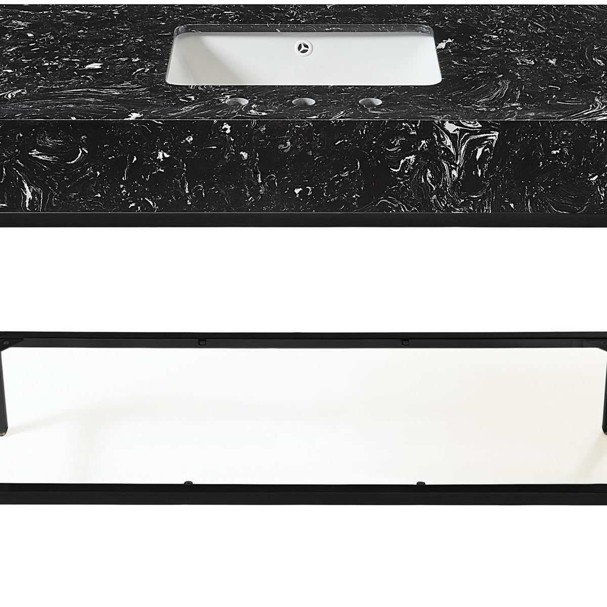 Marmo - Engineered Marble Bathroom Vanity With Black Base