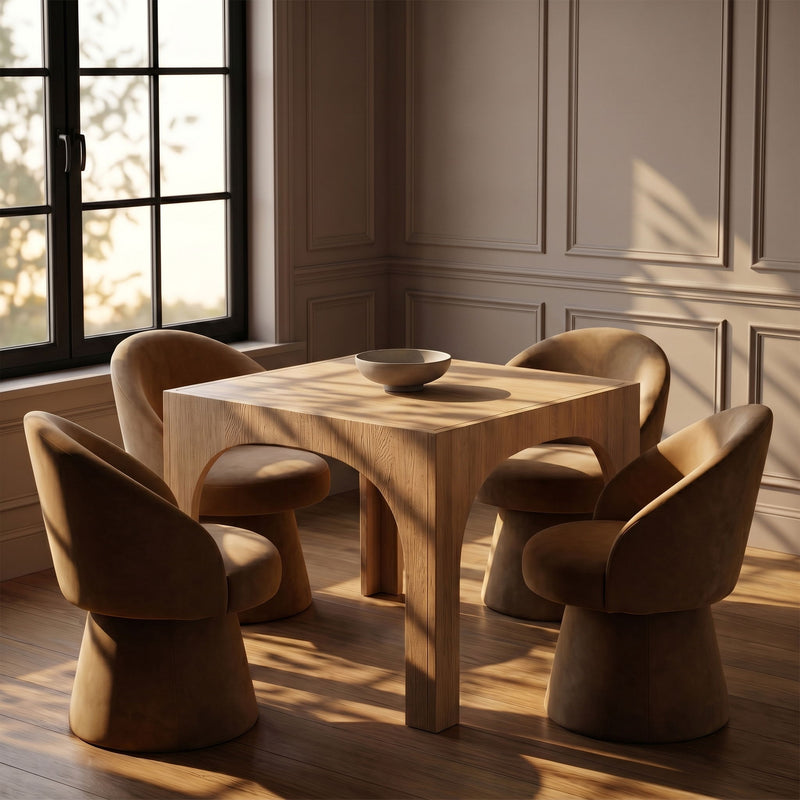Selene - Upholstered Swivel Dining Chair
