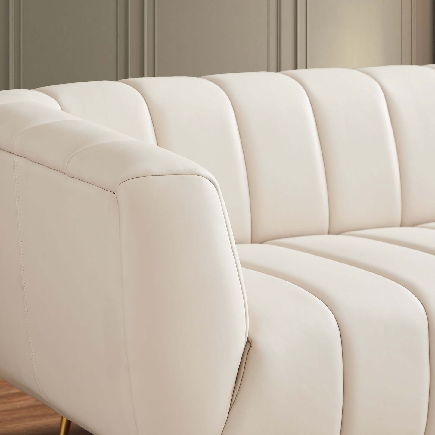 Lamattina - Genuine Italian Leather Channel Tufted Sofa