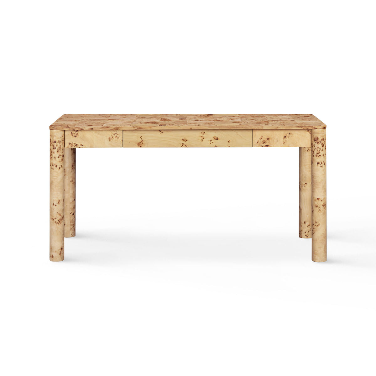 Berri - Burl 3-Drawer Work Desk - Natural