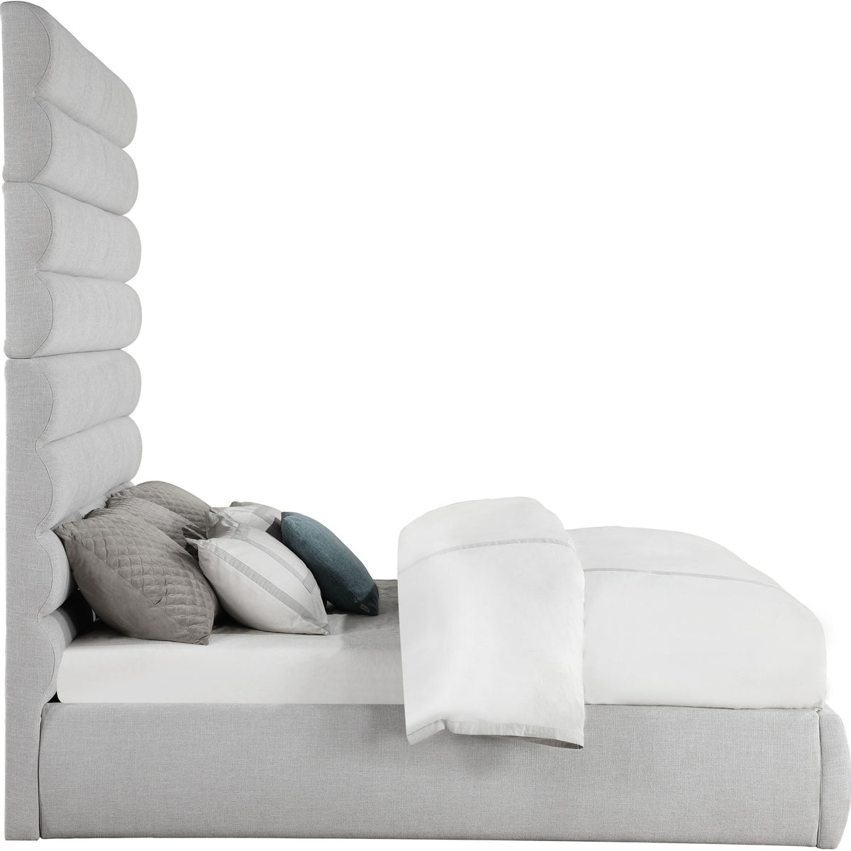 Adam - Linen Fabric Bed With 89" Headboard