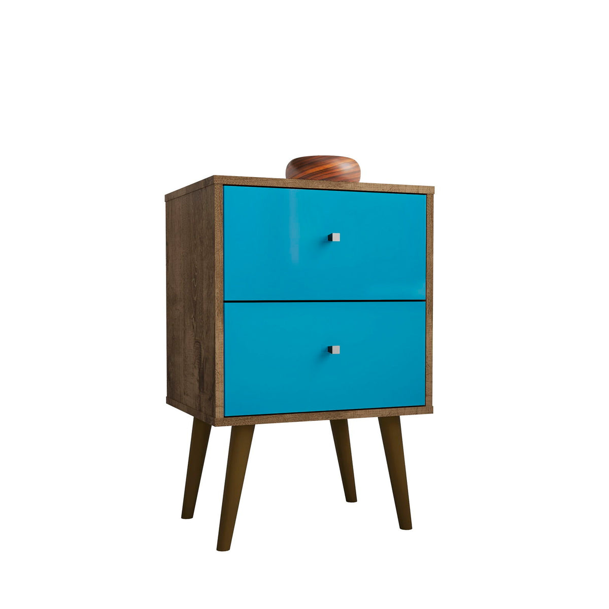 Manhattan Liberty - Nightstand Wtth Rustic Brown Frame