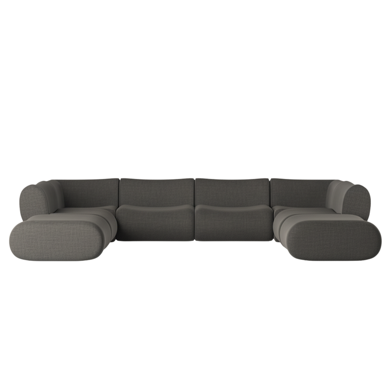 Zenith 8 Piece Contract Grade Upcycled Fabric Modular U Sectional - Image 10