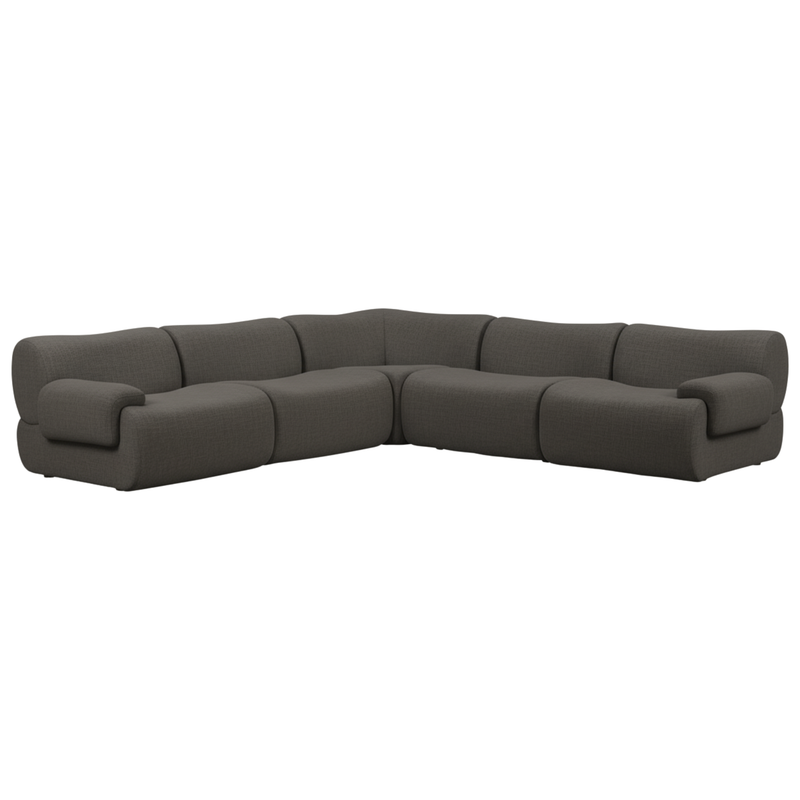 Zenith 5 Piece Contract Grade Upcycled Fabric Modular L Sectional - Image 10