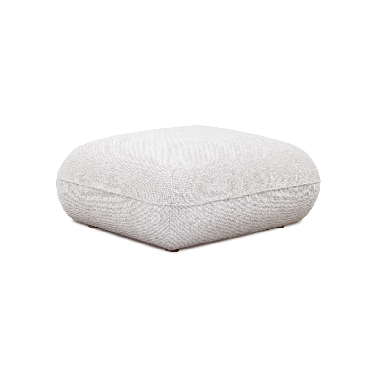 Arezza Stone White Contract Grade Basketweave Chenille Ottoman - Image 2