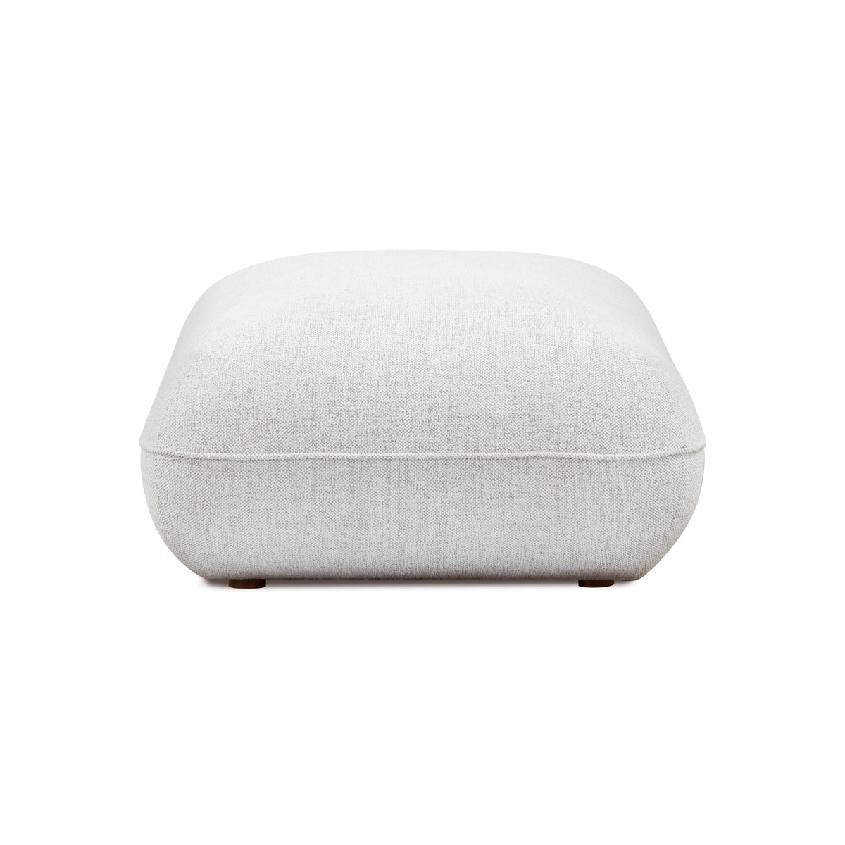 Arezza Stone White Contract Grade Basketweave Chenille Ottoman