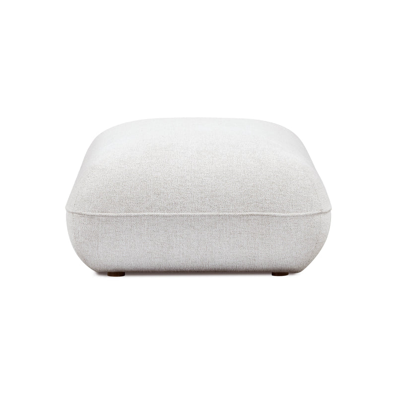 Arezza Stone White Contract Grade Basketweave Chenille Ottoman