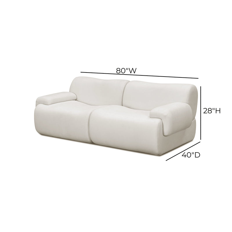Zenith 80" Contract Grade Upcycled Fabric Modular Loveseat - Image 9