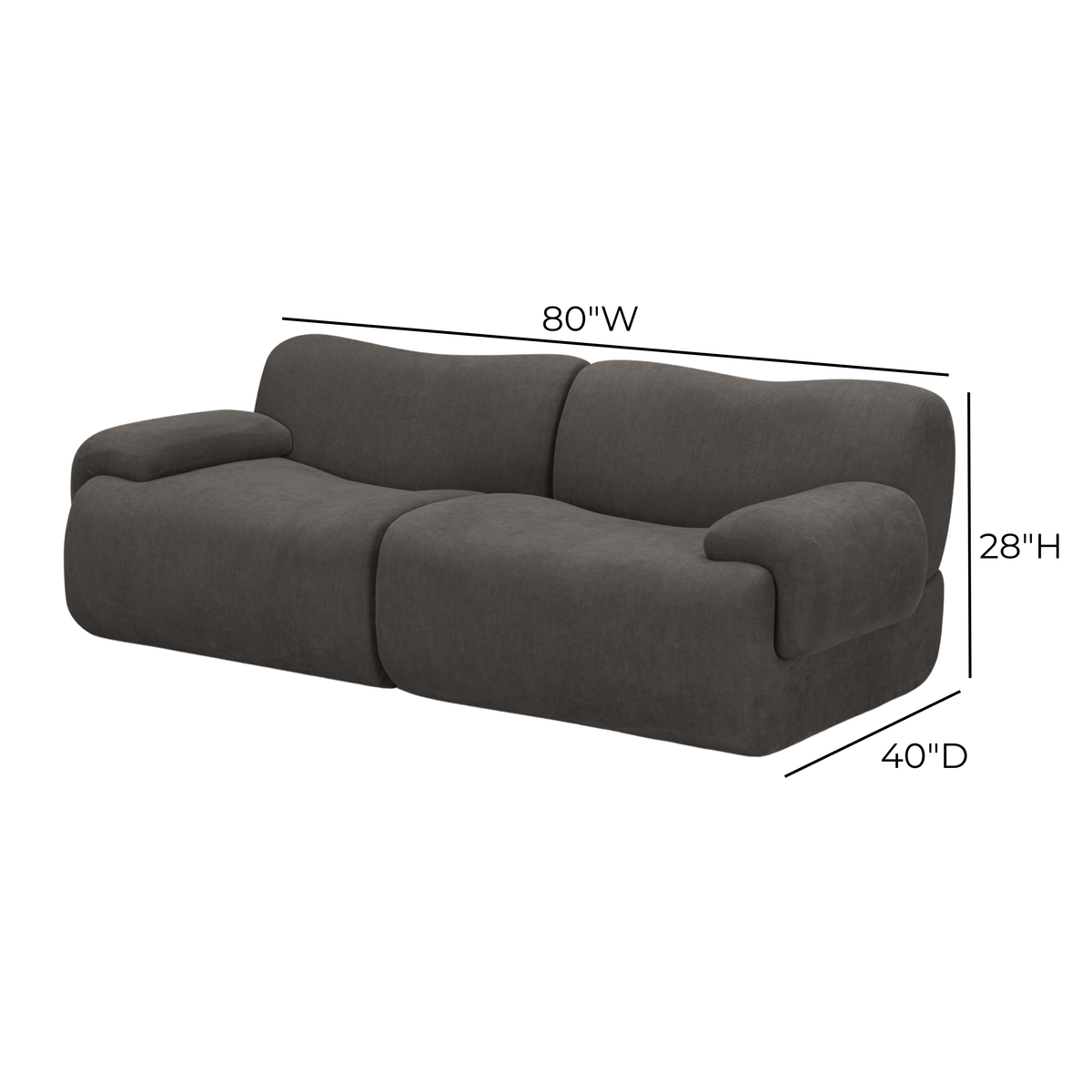 Zenith 80" Contract Grade Upcycled Fabric Modular Loveseat - Image 17