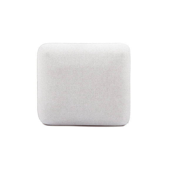 Arezza Stone White Contract Grade Basketweave Chenille Ottoman - Image 4