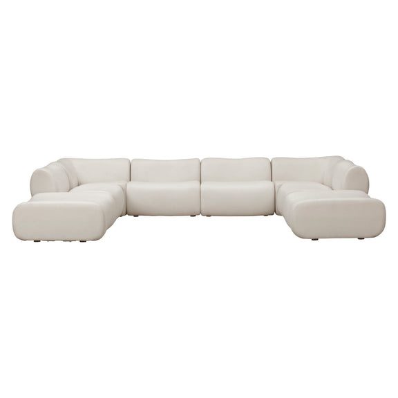 Zenith 8 Piece Contract Grade Upcycled Fabric Modular U Sectional - Image 2