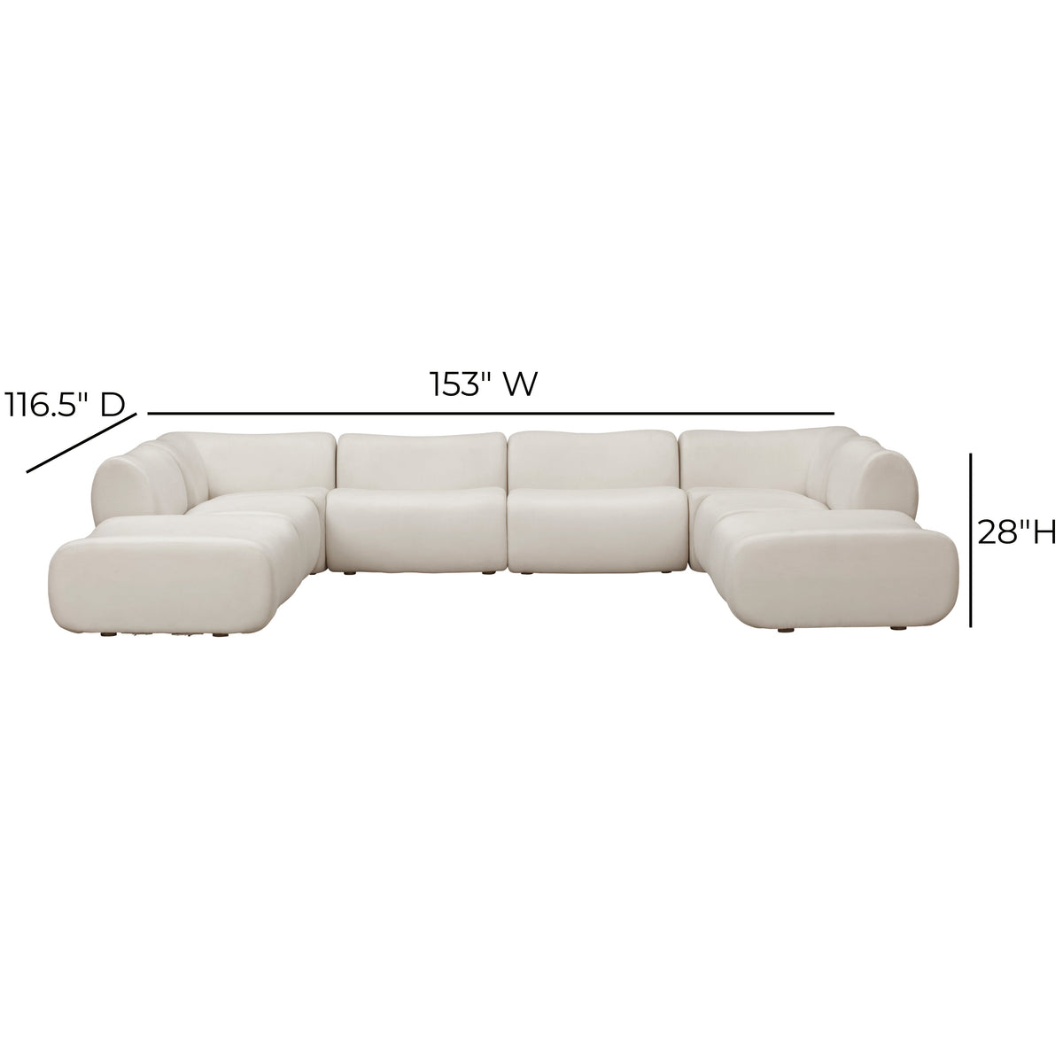 Zenith 8 Piece Contract Grade Upcycled Fabric Modular U Sectional - Image 9