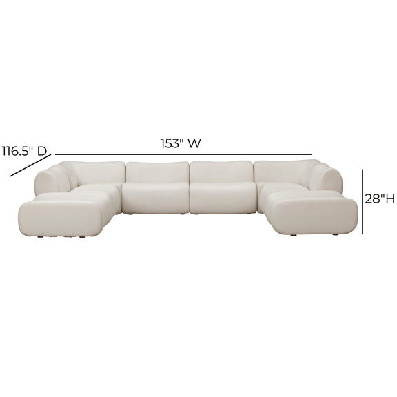 Zenith 8 Piece Contract Grade Upcycled Fabric Modular U Sectional - Image 9