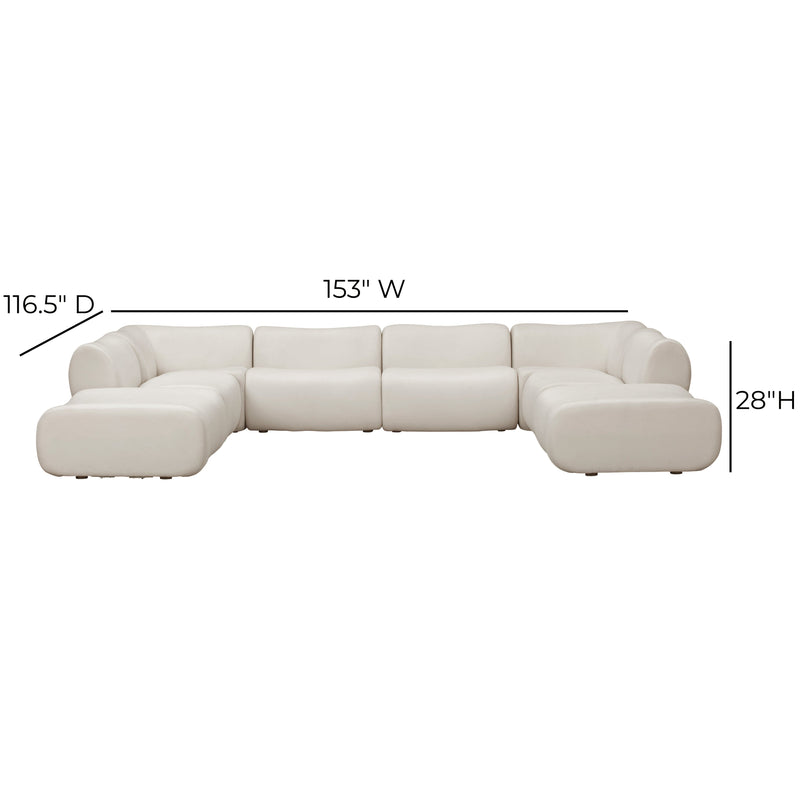 Zenith 8 Piece Contract Grade Upcycled Fabric Modular U Sectional - Image 9