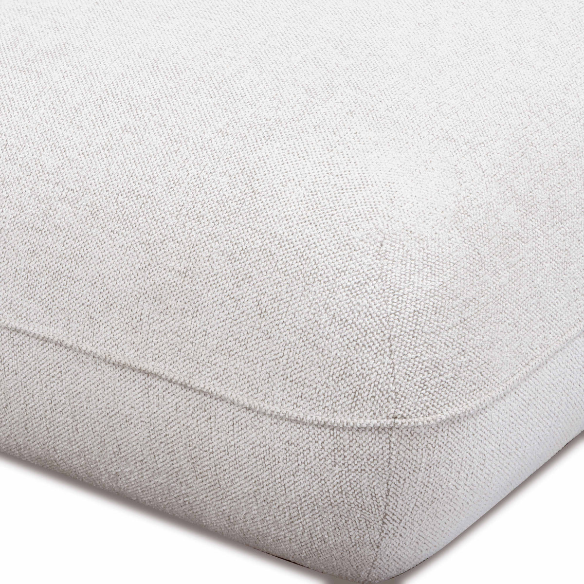 Arezza Stone White Contract Grade Basketweave Chenille Ottoman - Image 3