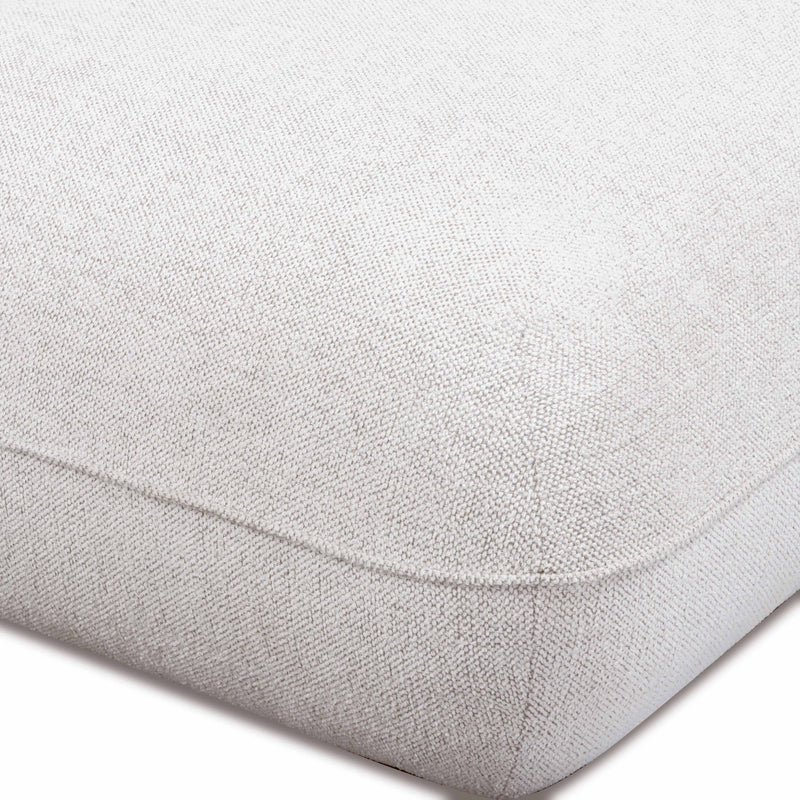 Arezza Stone White Contract Grade Basketweave Chenille Ottoman - Image 3