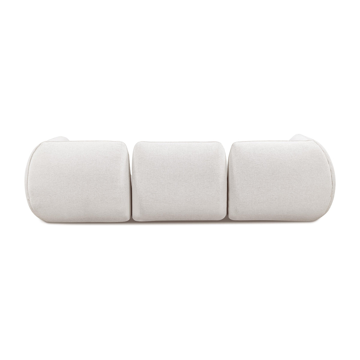 Arezza 4 Piece Stone White Contract Grade Basketweave Chenille Modular Sectional - Image 4