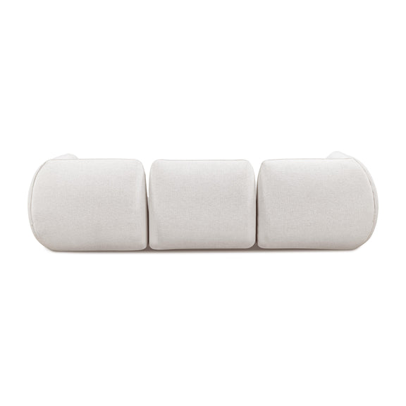Arezza 4 Piece Stone White Contract Grade Basketweave Chenille Modular Sectional - Image 4