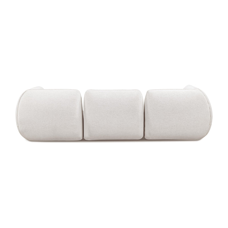 Arezza 4 Piece Stone White Contract Grade Basketweave Chenille Modular Sectional - Image 4
