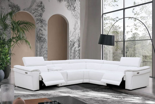 Top Grain Leather Modular Power Reclining Sectional