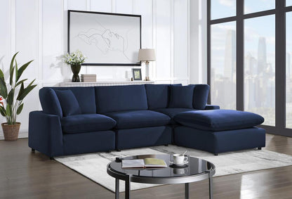 Velvet "Sky" 4 Piece Cloud Couch Sectional