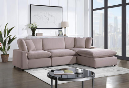 Velvet "Sky" 4 Piece Cloud Couch Sectional