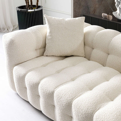 Ashcroft Furniture Eden Modern Tufted Chesterfield Boucle Fabric Sofa